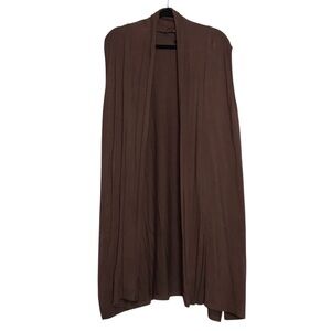 Beyove Forest Fairy Brown Sleeveless Long Line Cardigan Womens Size XL Granola